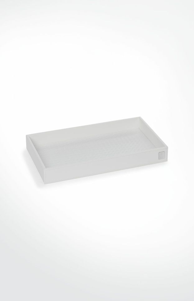 Living JOOP Bad-Accessoires | Tablett Bathline, Weiß Fischgrat Hellbeige